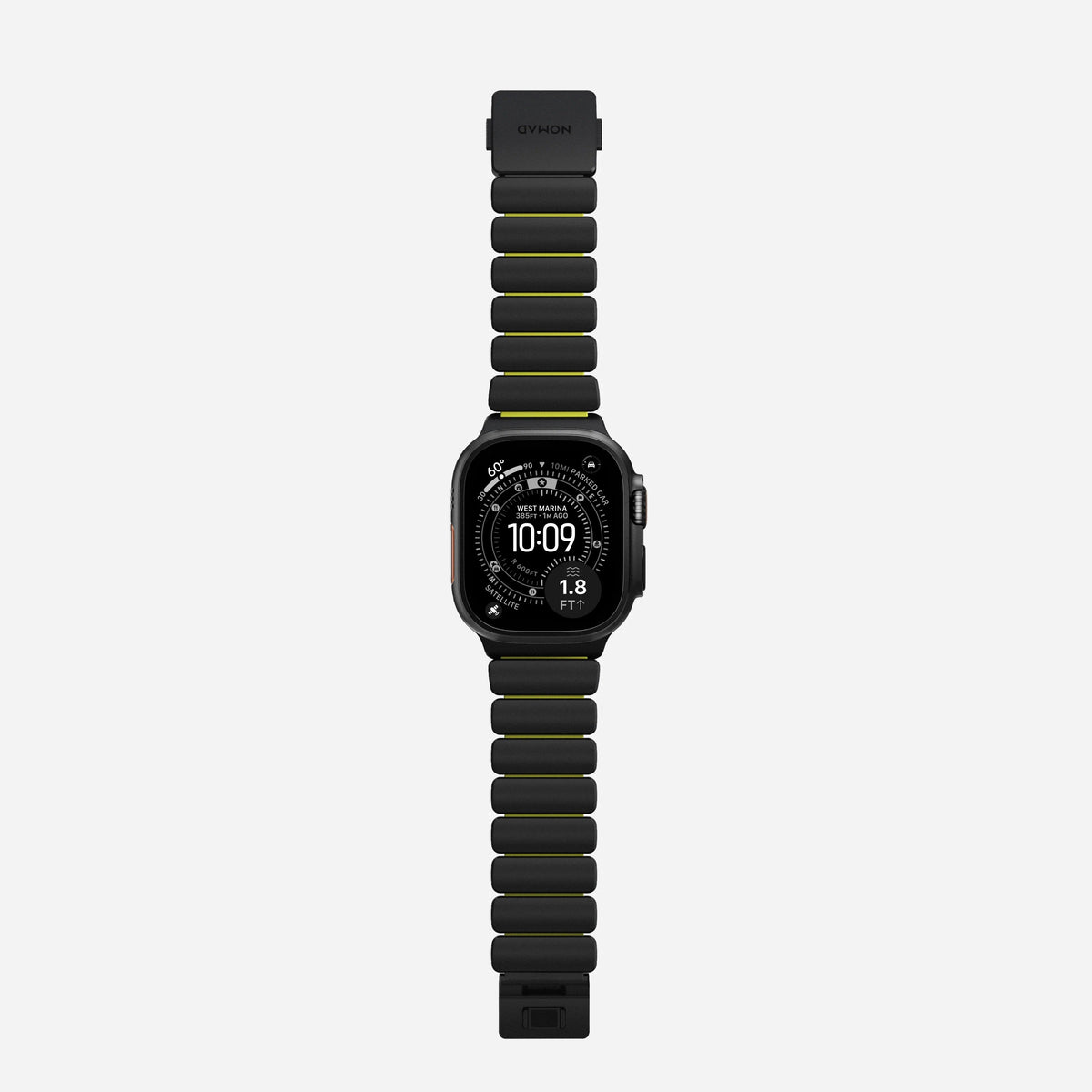 Nomad Stratos Titanium Apple Watch Ultra 1 - 3 / 42-49mm / Series 1-11 & SE - Black / Volt - Mac Addict