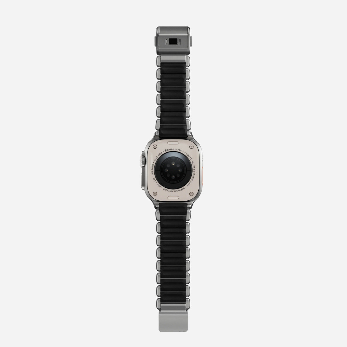 Nomad Stratos Titanium Apple Watch Ultra 1 - 3 / 42-49mm / Series 1-11 & SE - Natural Titanium / Black - Mac Addict