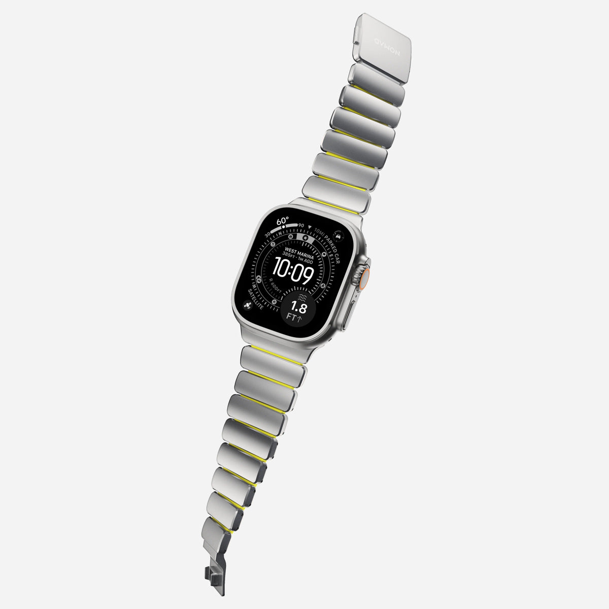 Nomad Stratos Titanium Apple Watch Ultra 1 - 3 / 42-49mm / Series 1-11 & SE - Natural / Volt - Mac Addict