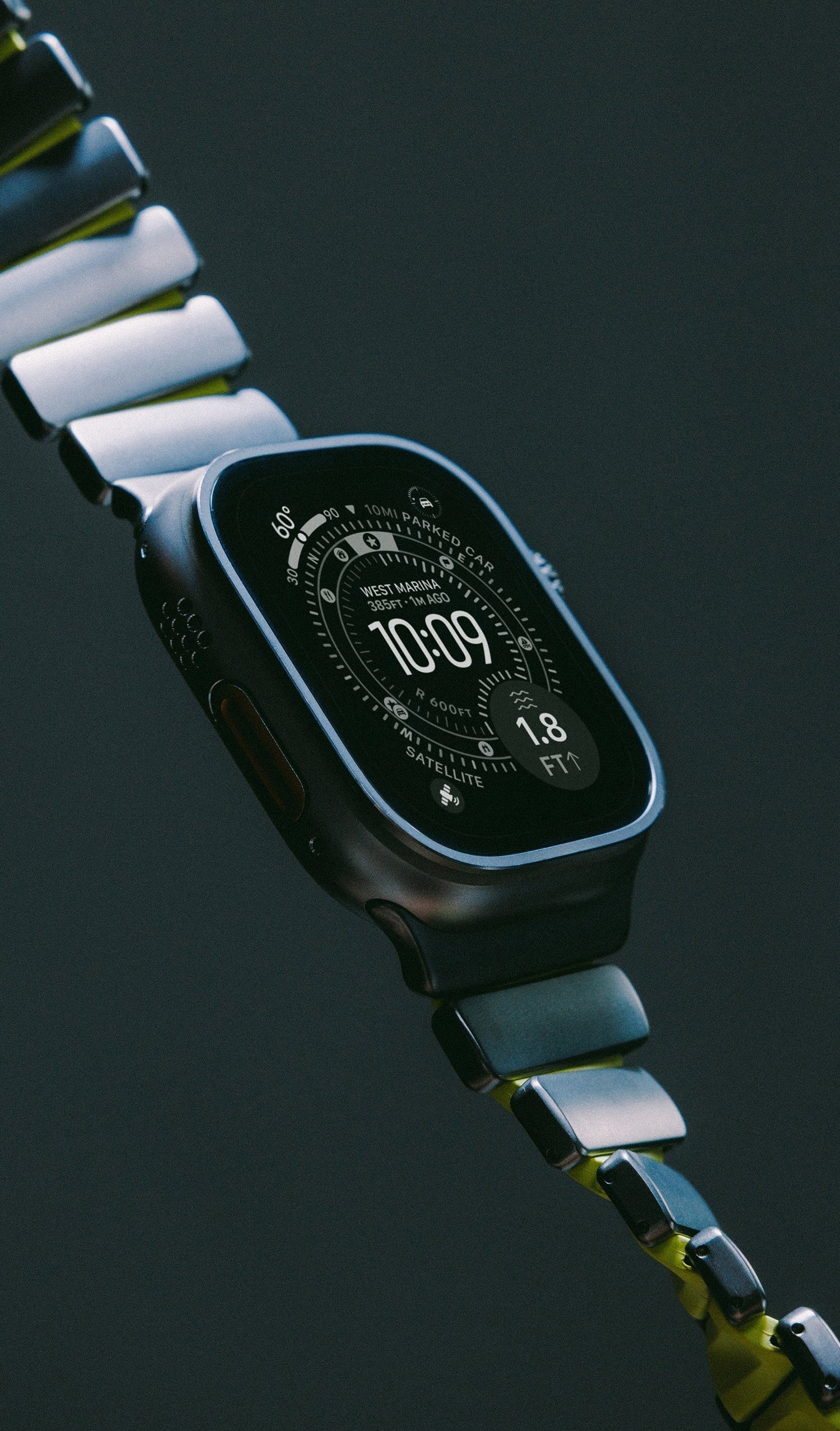 Nomad Stratos Titanium Apple Watch Ultra 1 - 3 / 42-49mm / Series 1-11 & SE - Natural / Volt - Mac Addict