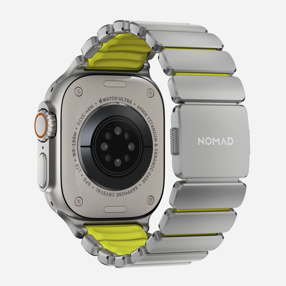 Nomad Stratos Titanium Apple Watch Ultra 1 - 3 / 42-49mm / Series 1-11 & SE - Natural / Volt - Mac Addict