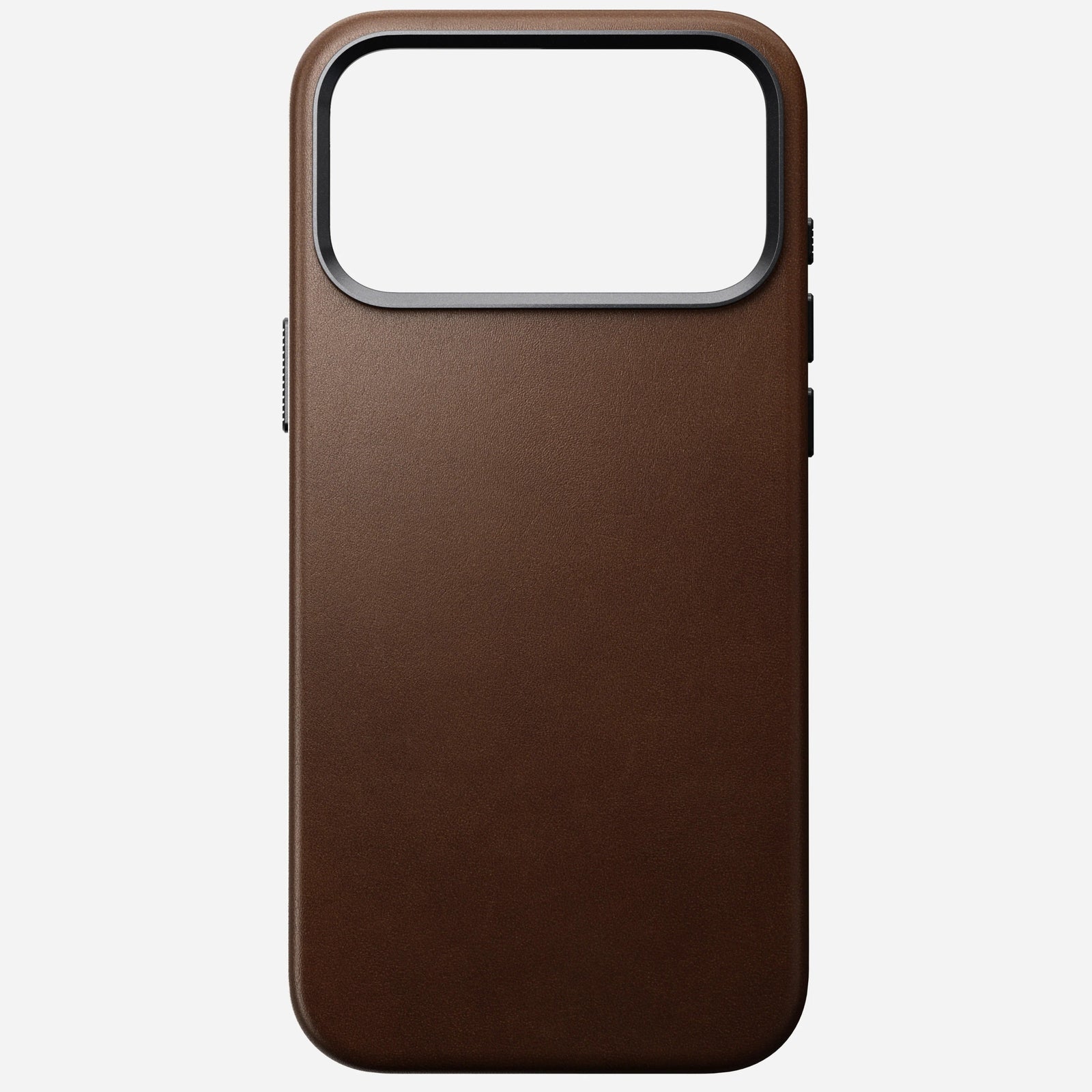 nomad leather case for iphone 17 pro brown front view