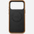 nomad leather case for iphone 17 pro english tan leather grain closeup