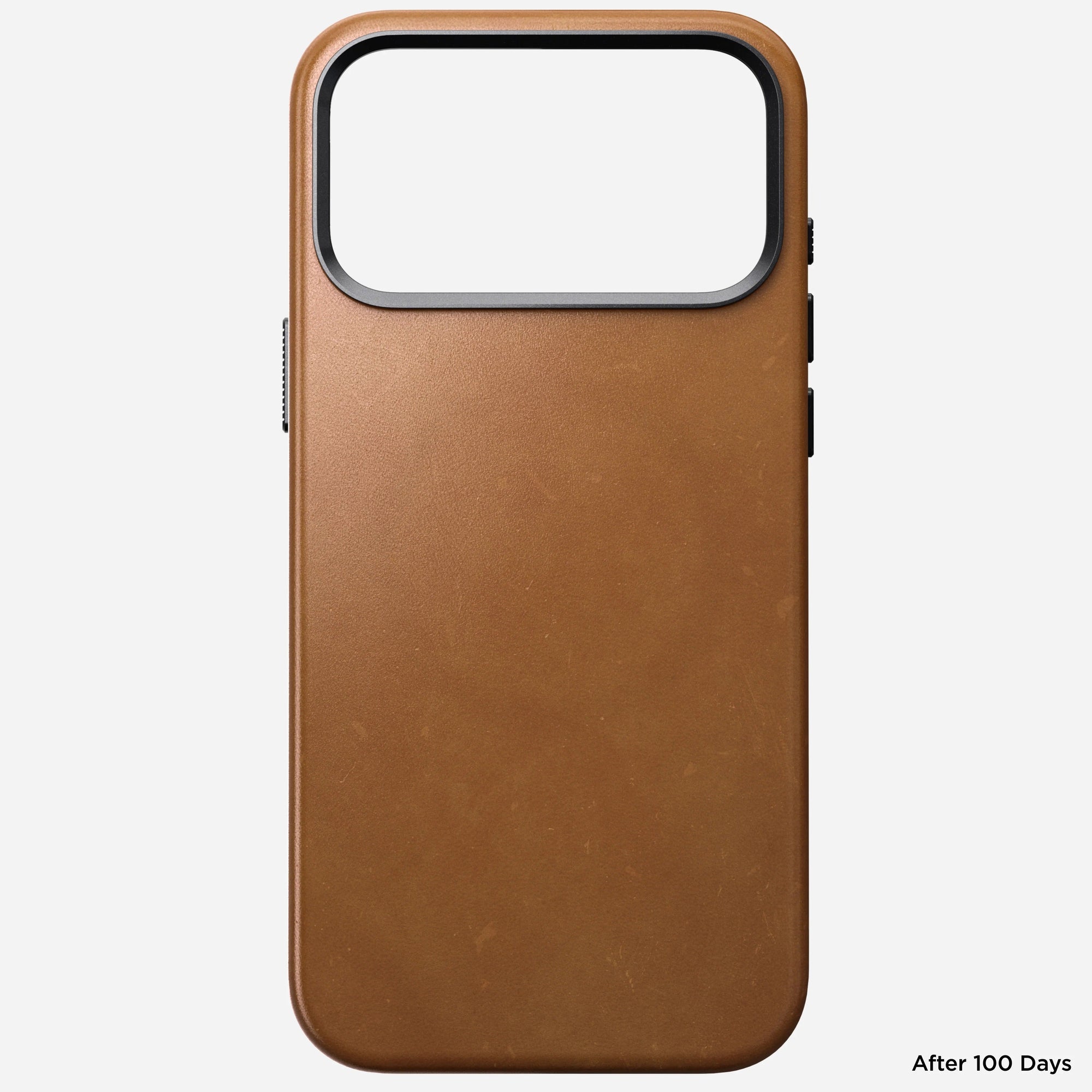 nomad leather case for iphone 17 pro english tan side profile