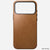 nomad leather case for iphone 17 pro english tan side profile