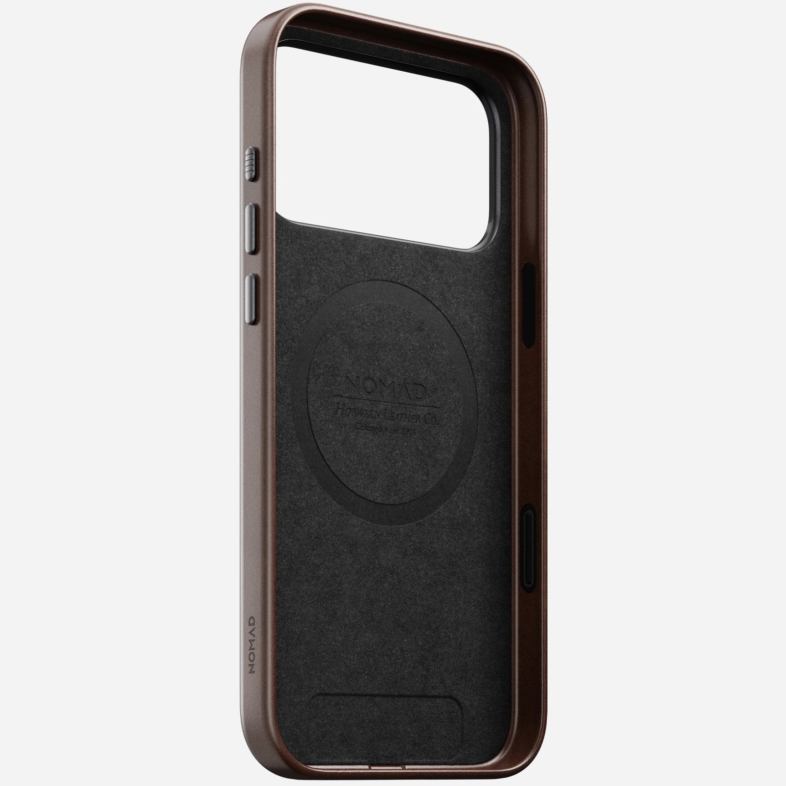 nomad horween case for iphone 17 pro max rustic brown patina finish