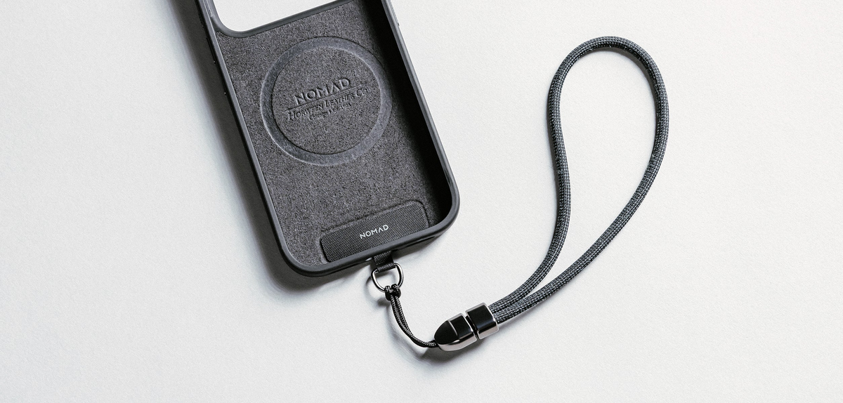 Nomad Wrist strap with nomad phone case