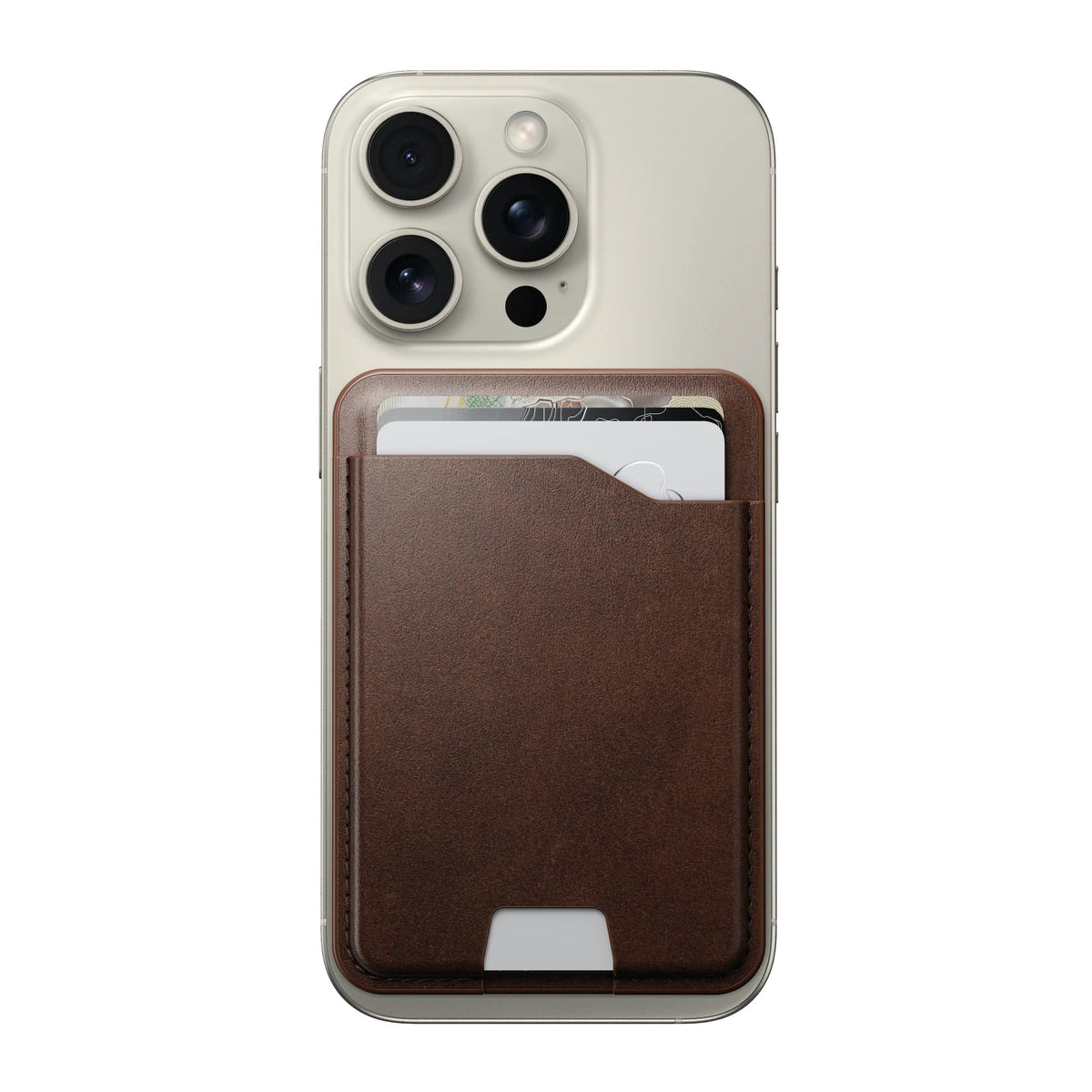 Nomad Leather Magsafe Wallet with Find My Tracking - Brown - Mac Addict