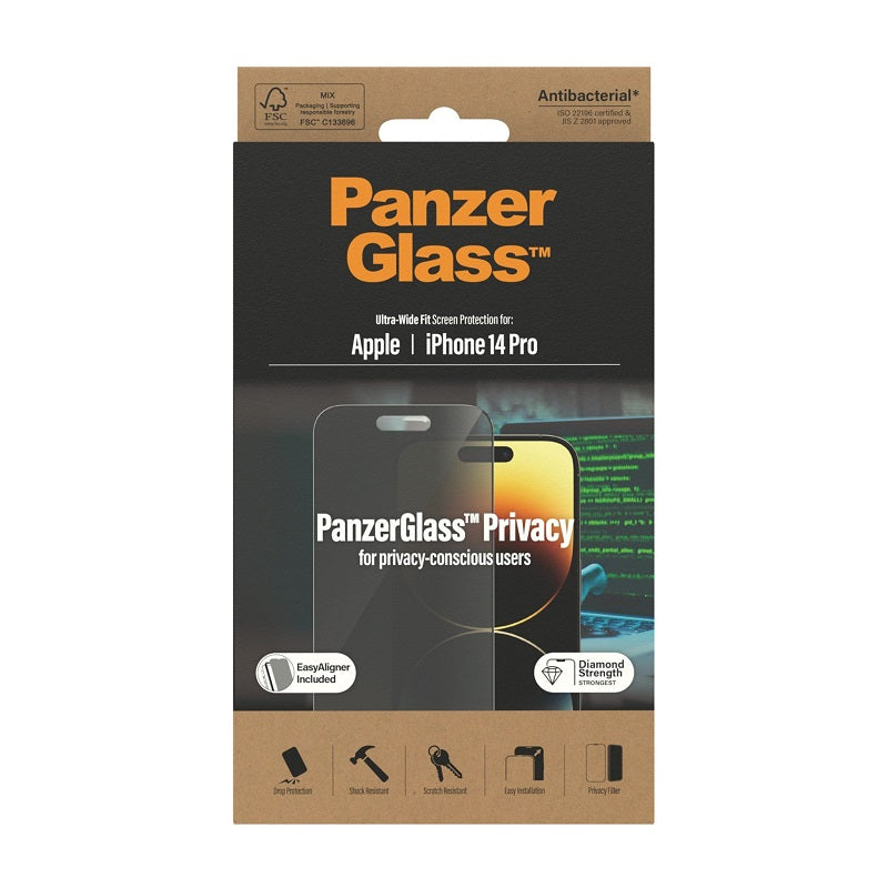 PanzerGlass UltraWide Fit Privcy Screen Protector For iPhone 14 Pro