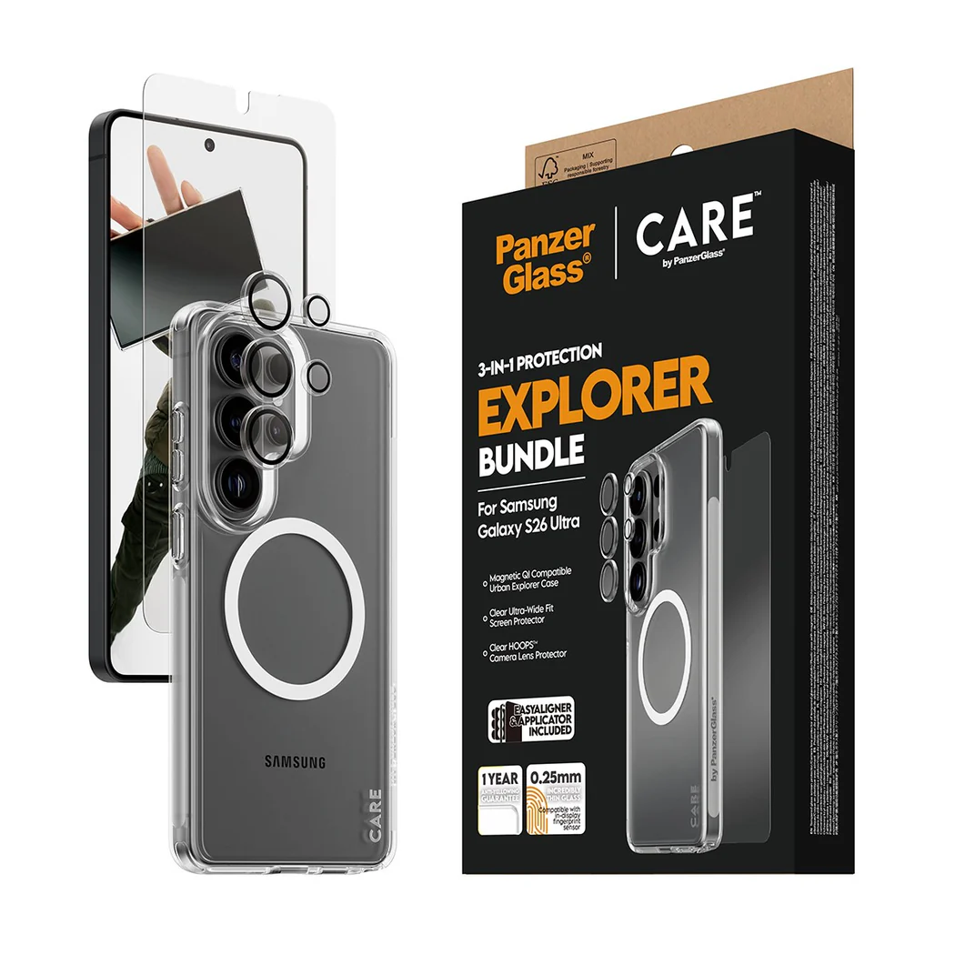 PanzerGlass CARE 3 in 1 Bundle for Samsung Galaxy S26 Ultra - Clear