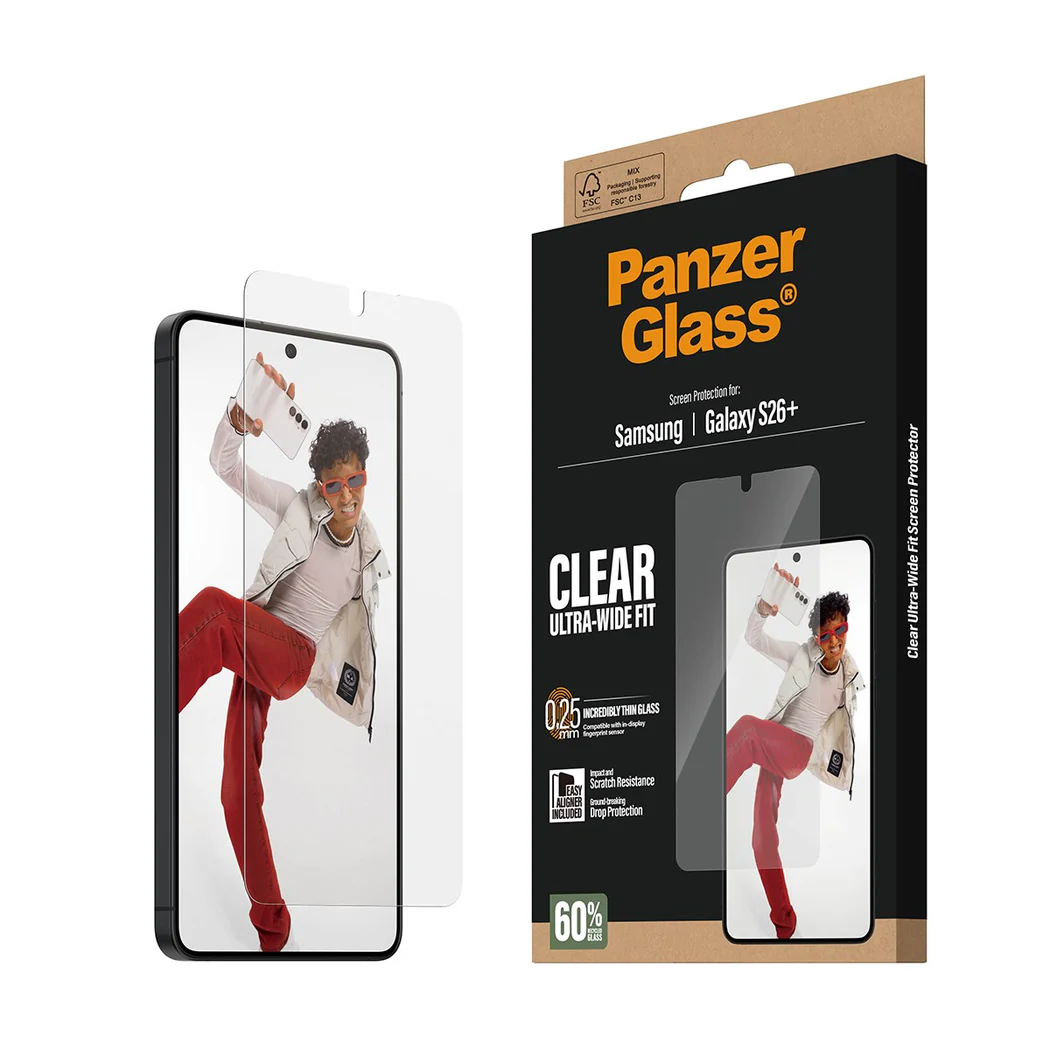 PanzerGlass Screen Protector Ultra Wide Fit Samsung Galaxy S26 Plus
