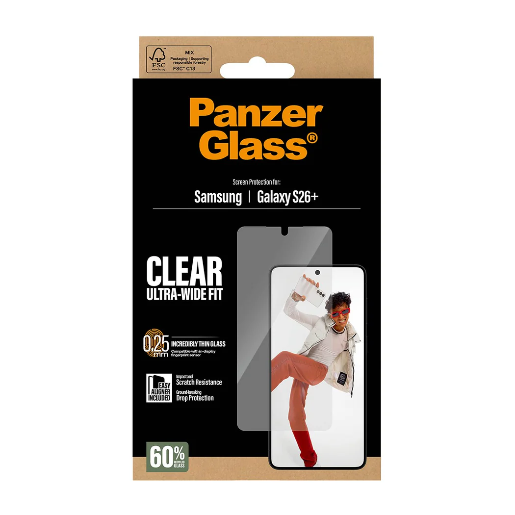 PanzerGlass Screen Protector Ultra Wide Fit Samsung Galaxy S26 Plus