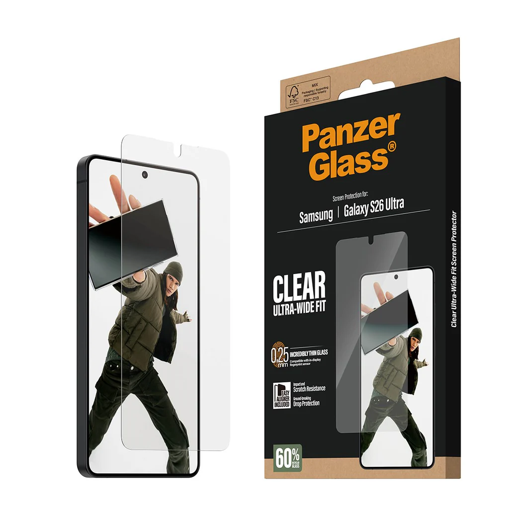 PanzerGlass Screen Protector Ultra Wide Fit Samsung Galaxy S26 Ultra