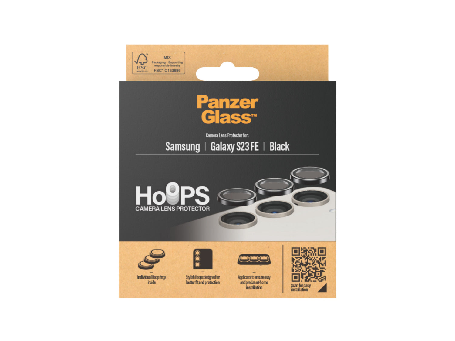 PanzerGlass Hoops Camera Lens Protector Samsung Galaxy S23 / 23+ / S23FE - Black