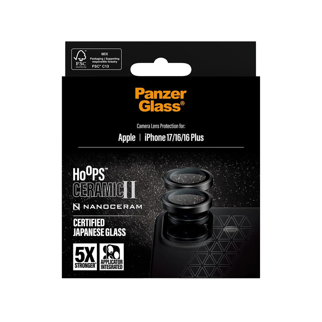 PanzerGlass Hoops® Lens Protector – iPhone 17 Standard / 16 / 16 Plus – Ceramic