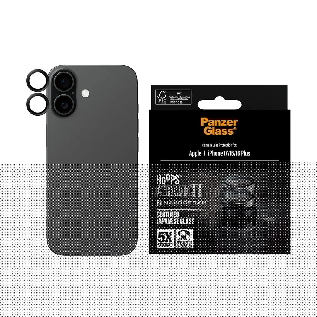 PanzerGlass Hoops® Lens Protector – iPhone 17 Standard / 16 / 16 Plus – Ceramic