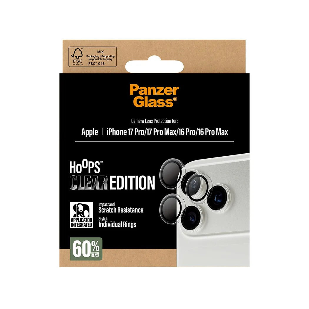PanzerGlass Hoops® Lens Protector – iPhone 17 Pro / 17 Pro Max / 16 Pro / 16 Pro Max – Clear