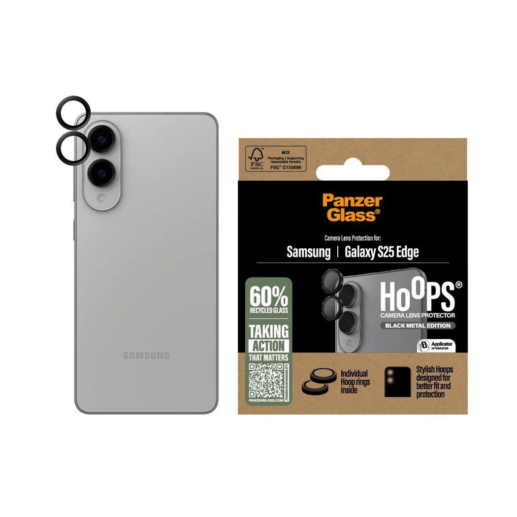 PanzerGlass Hoops Camera Lens Protector Samsung Galaxy S25 Edge - Black