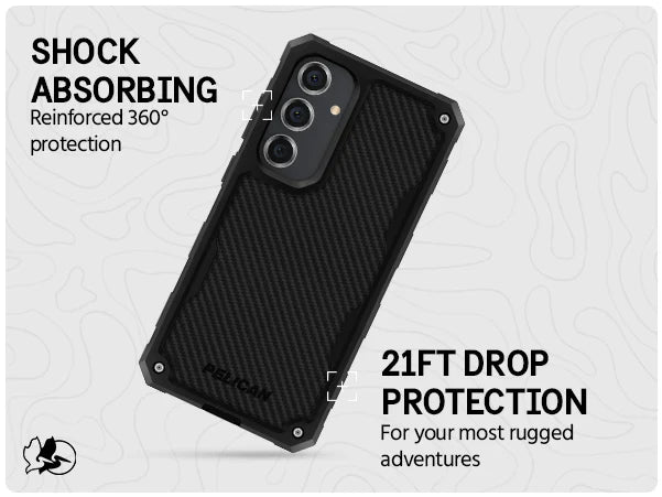 Pelican Shield Carbon Fibre Case Samsung S24 Plus 6.7 inch - Black - Mac Addict