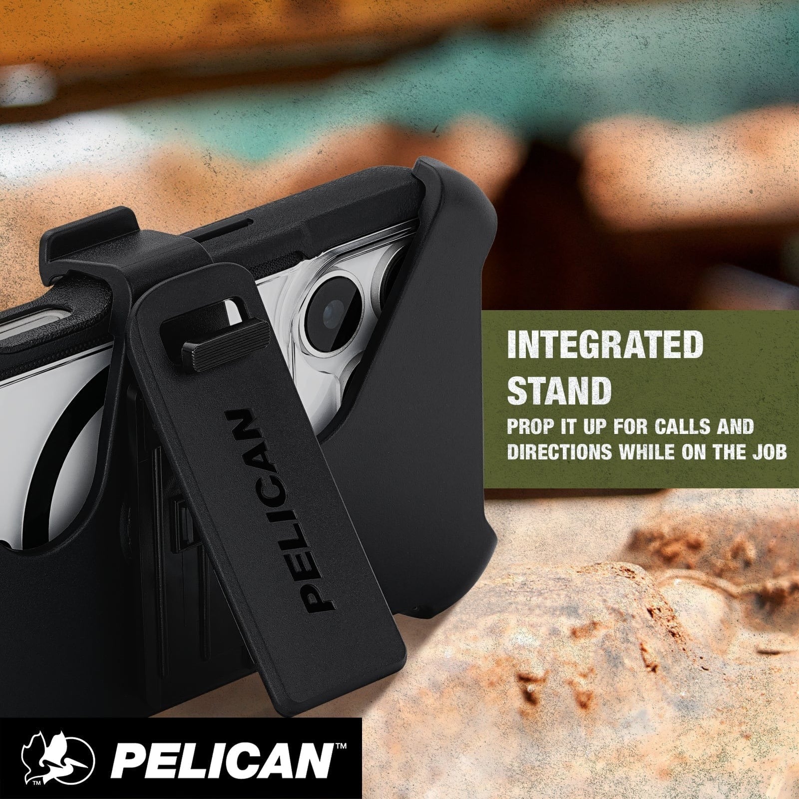Voyager MagSafe Case with Holster for iPhone 18 Pro 6.3 in Clear/Black - Pelican