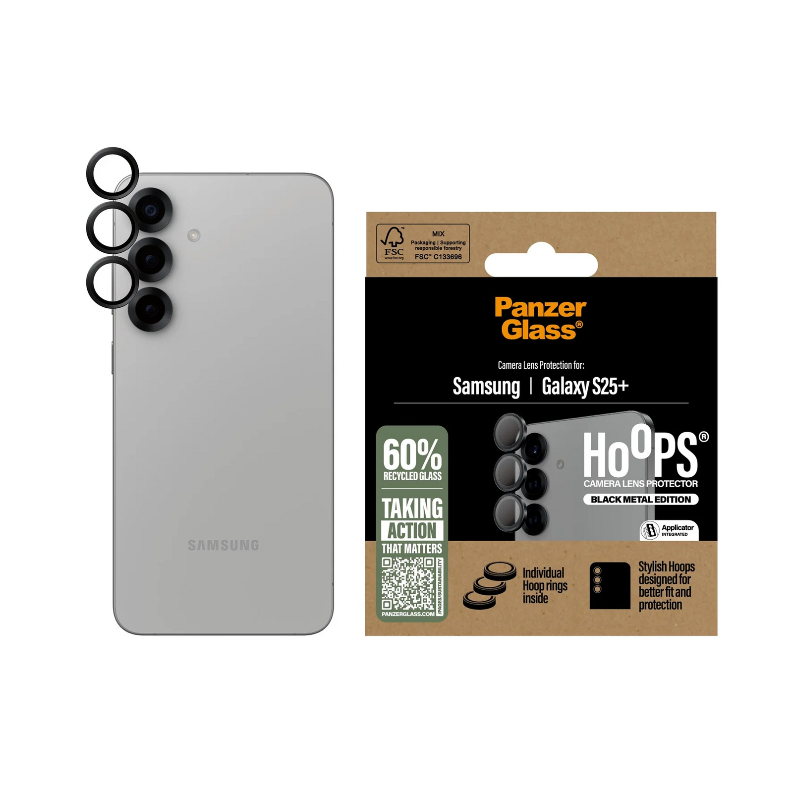 PanzerGlass Hoops Camera Lens Protector Samsung Galaxy S25 Plus - Black