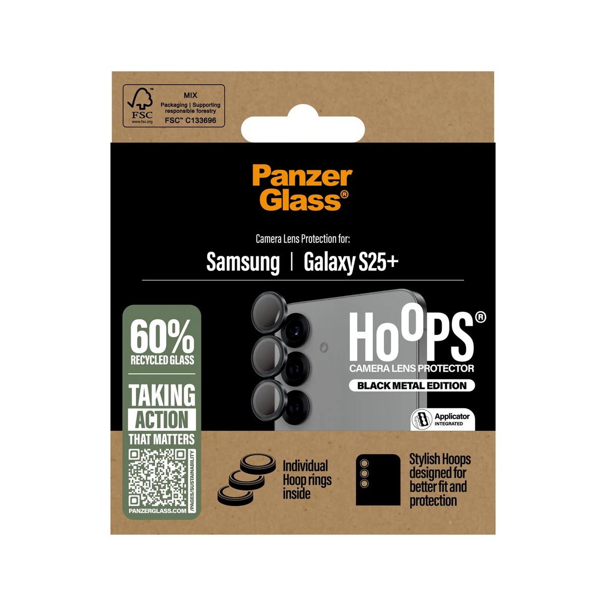 PanzerGlass Hoops Camera Lens Protector Samsung Galaxy S25 Plus - Black