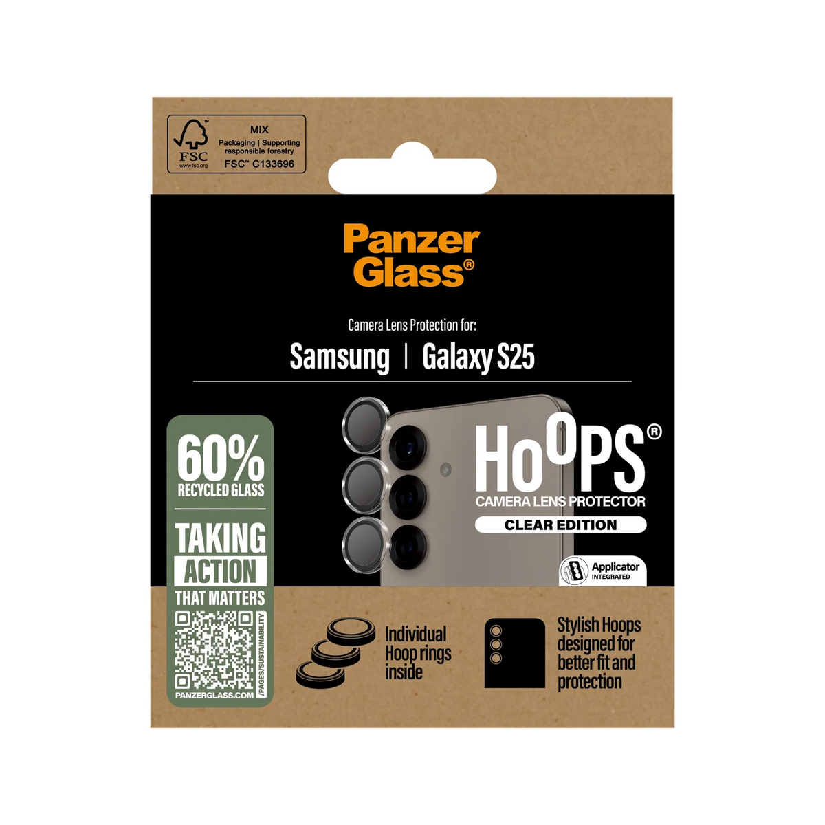PanzerGlass Hoops Camera Lens Protector Samsung Galaxy S25 - Black
