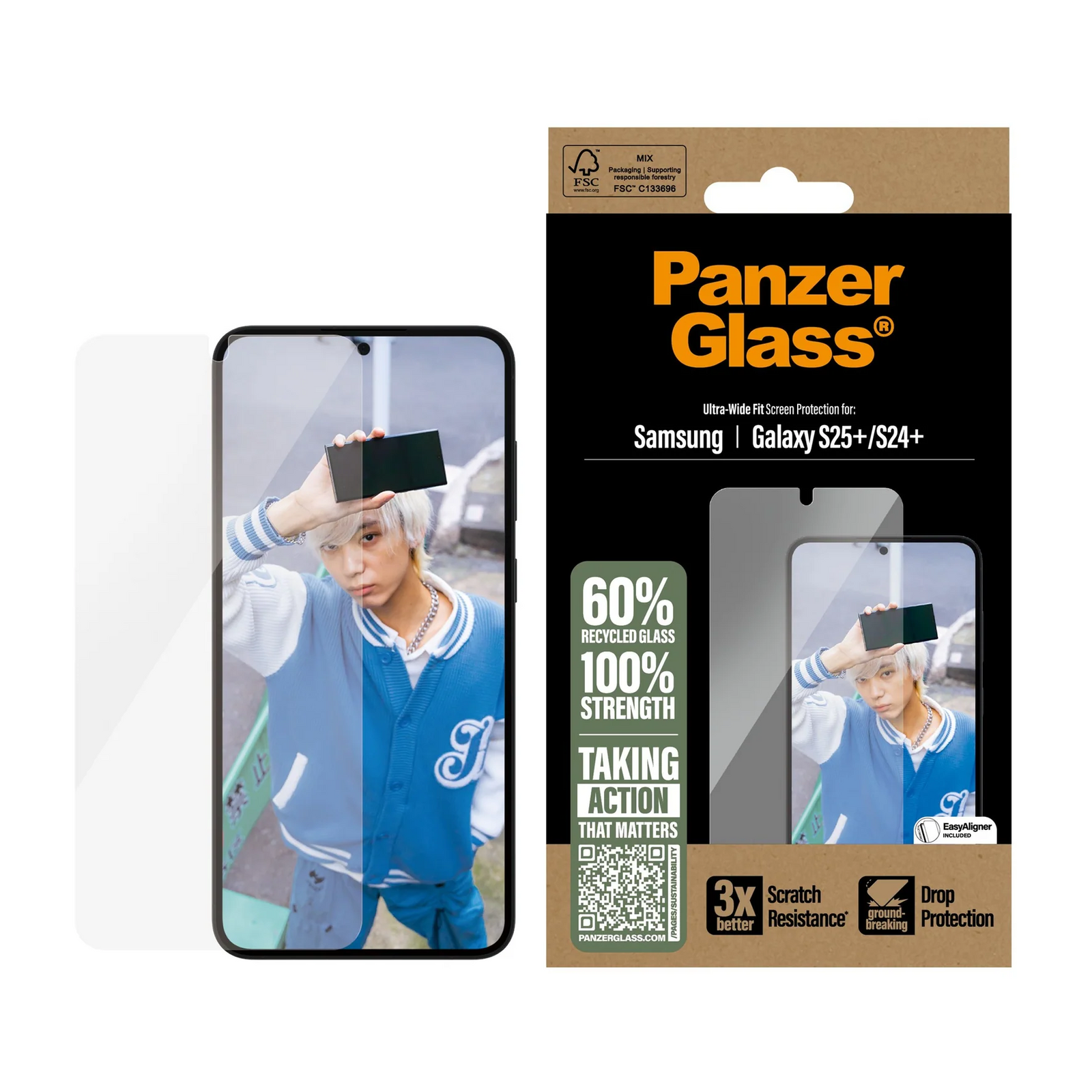 PanzerGlass UW Glass Screen Guard Samsung S25 Plus & S24 Plus 6.7 - Clear