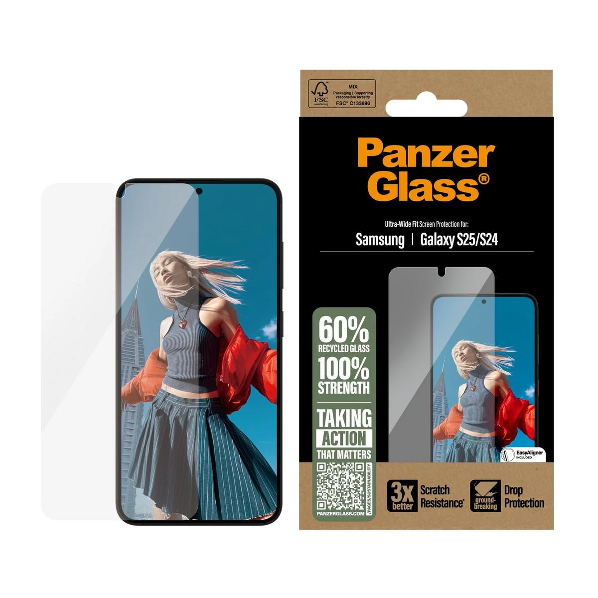 PanzerGlass UW Screen Guard Samsung S25 &amp; S24 Standard 6.2 - Clear