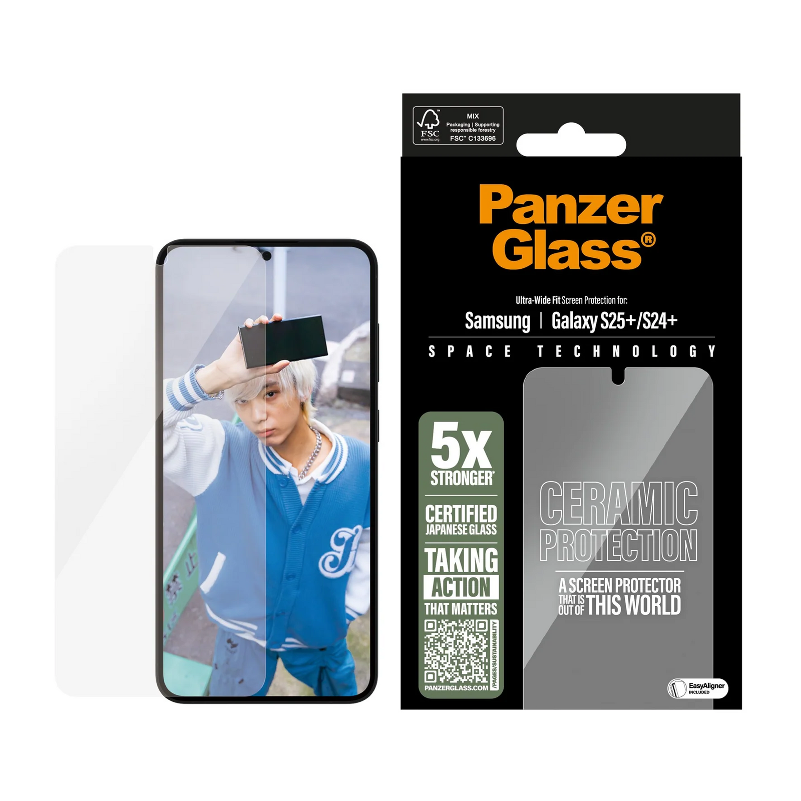 PanzerGlass Ceramic Glass Screen Guard Samsung S25 Plus & S24 Plus 6.7 - Clear