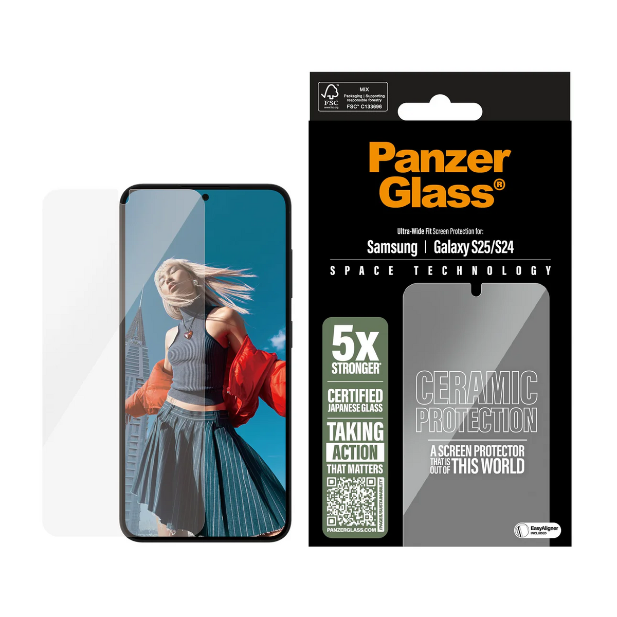 PanzerGlass Ceramic Screen Guard Samsung S25 &amp; S24 Standard 6.2 - Clear