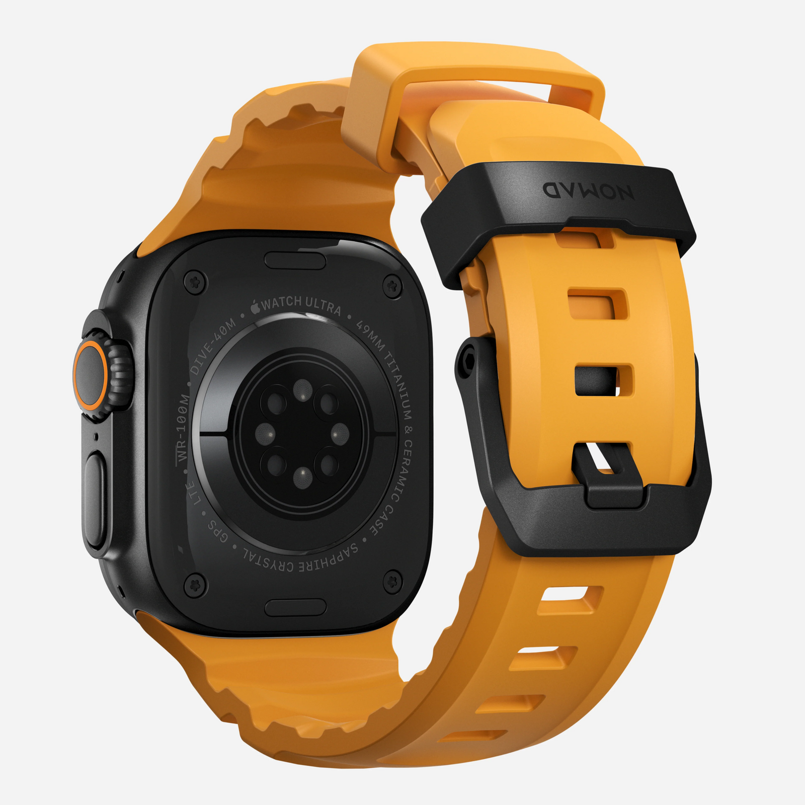 Nomad Rocky Point Band for Apple Watch 42-49-Ultra - Sol Yellow (Black Hardware)