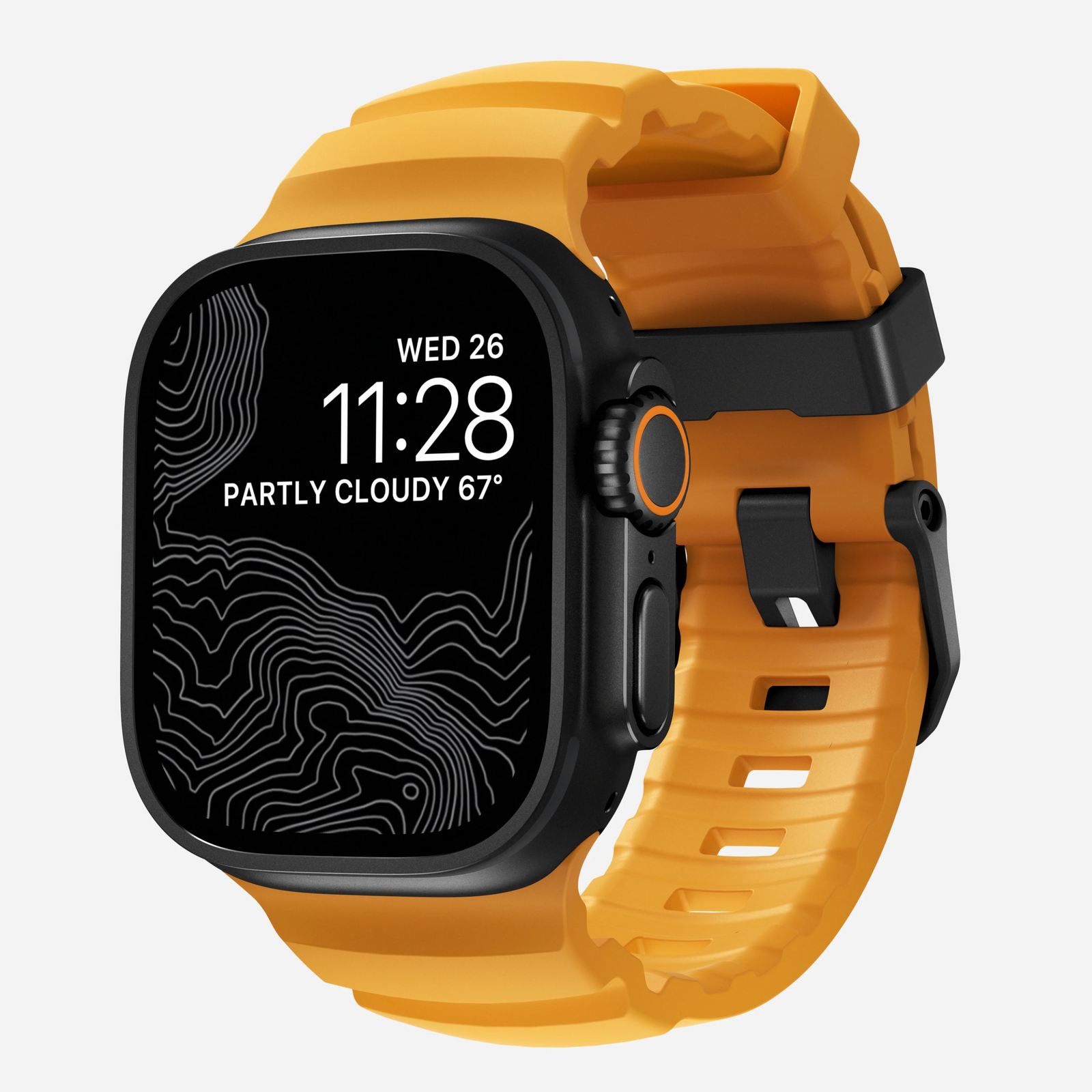 Nomad Rocky Point Band for Apple Watch 42-49-Ultra - Sol Yellow (Black Hardware)