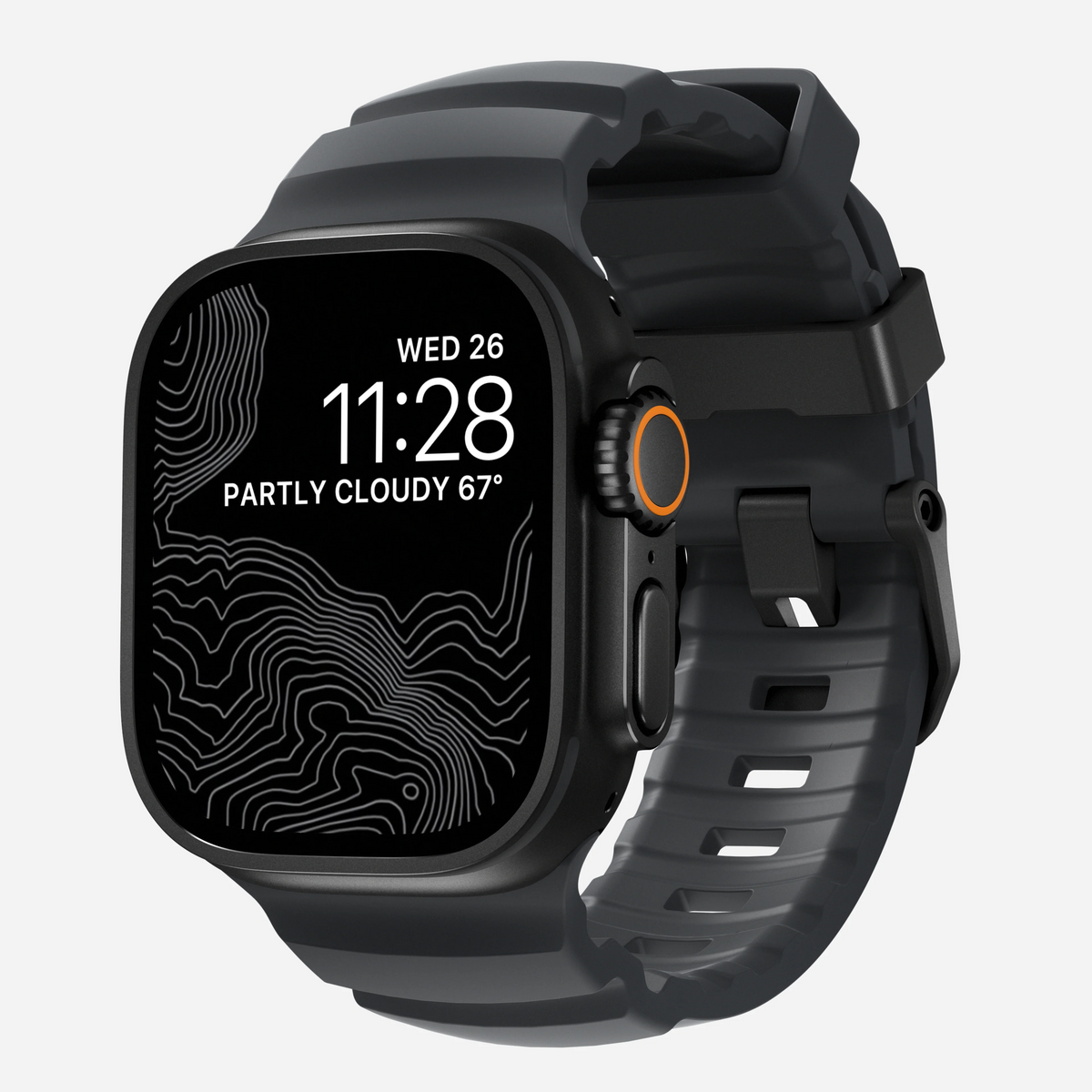 Nomad Rocky Point Band for Apple Watch 42-49 &amp; Ultra 1 / 2 - Storm (Black Hardware)