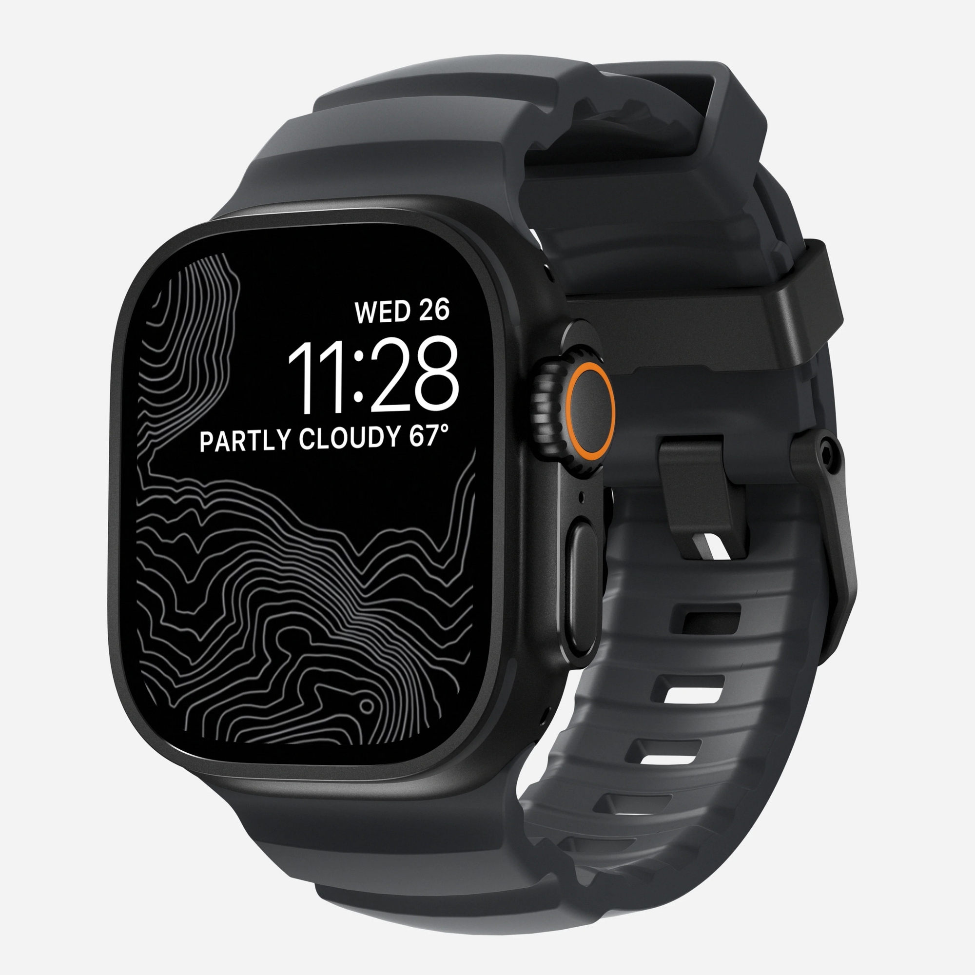 Nomad Rocky Point Band for Apple Watch 42-49 & Ultra 1 / 2 - Storm (Black Hardware)
