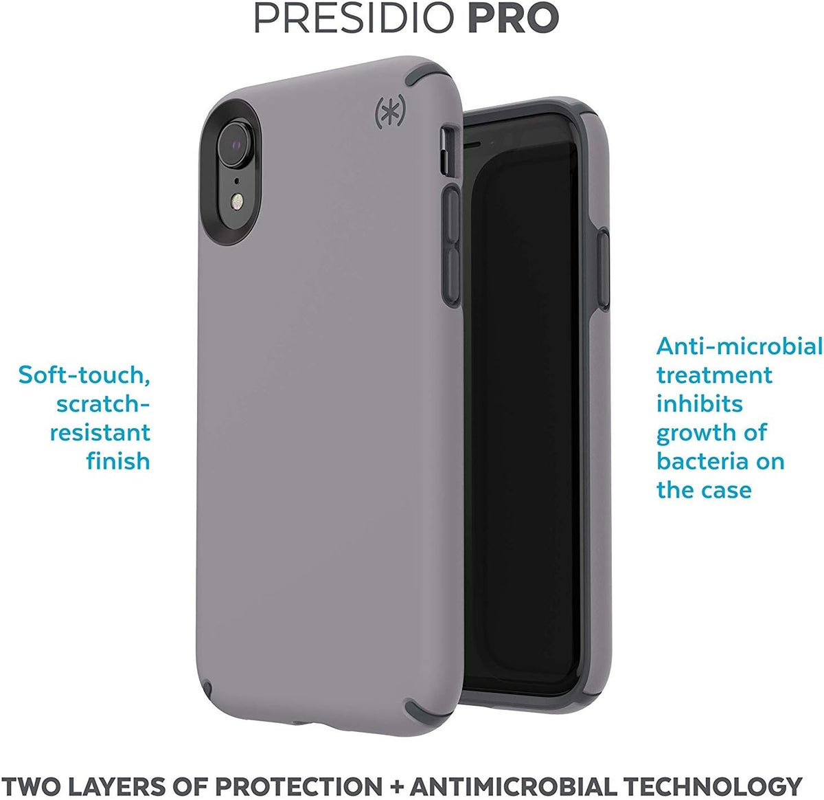 Speck Presidio Pro Slim Rugged Case For iPhone XS Max - Filigree Grey - Mac Addict