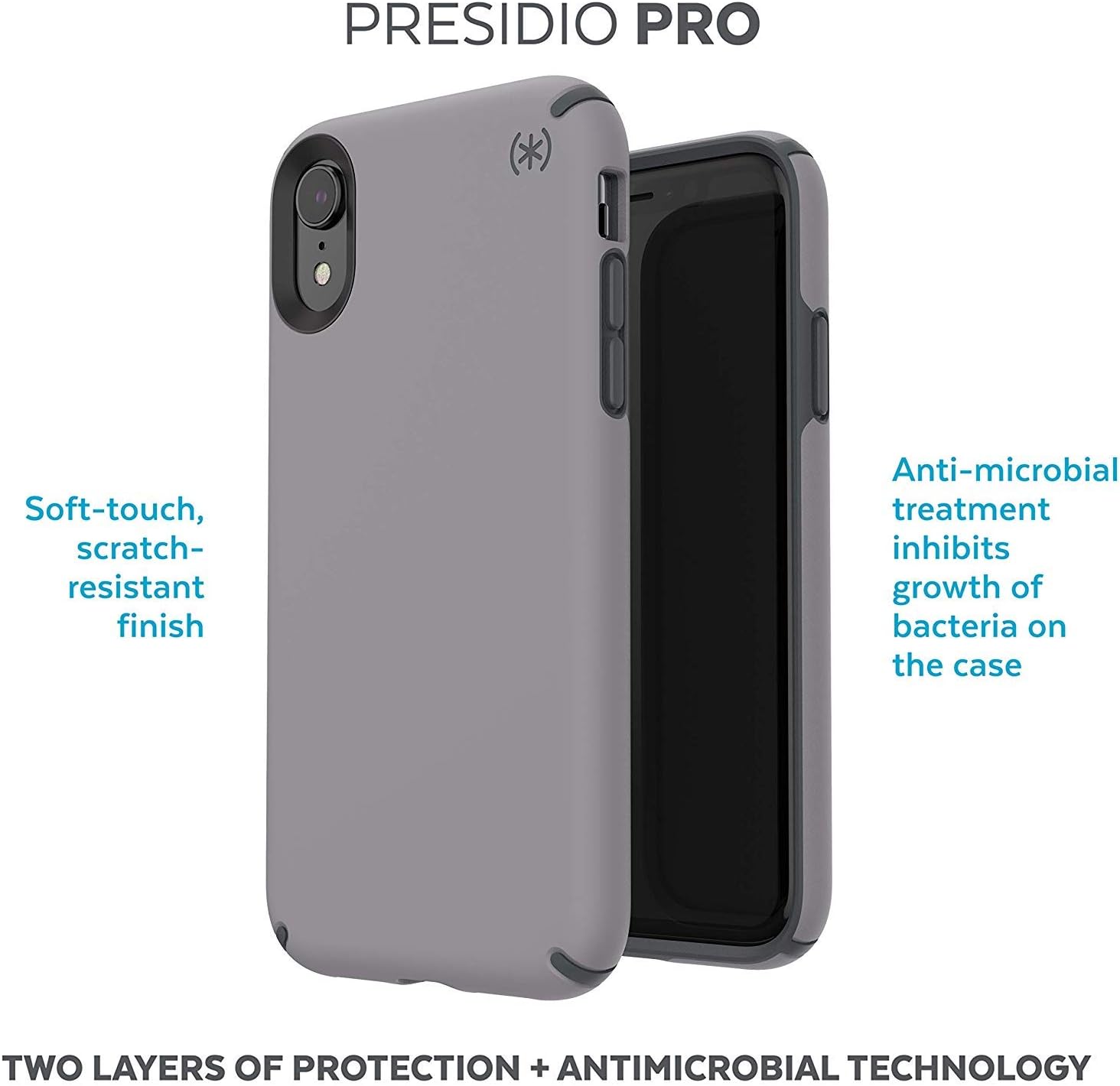 Speck Presidio Pro Slim Rugged Case For iPhone XS Max - Filigree Grey - Mac Addict