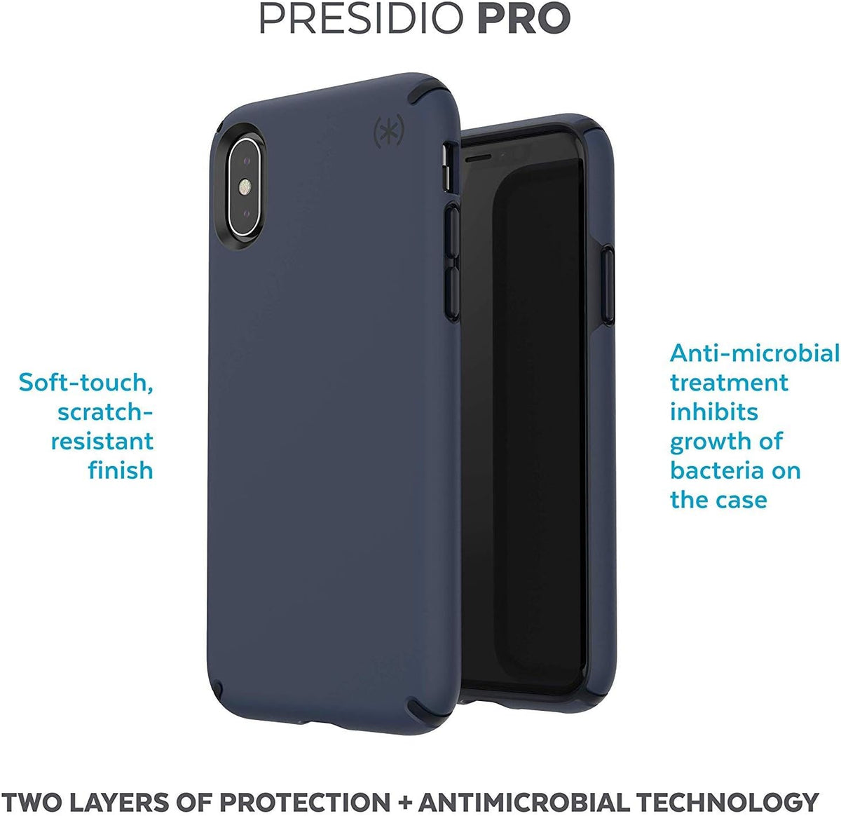 Speck Presidio Pro Slim Rugged Case For iPhone XS Max - Navy Blue - Mac Addict