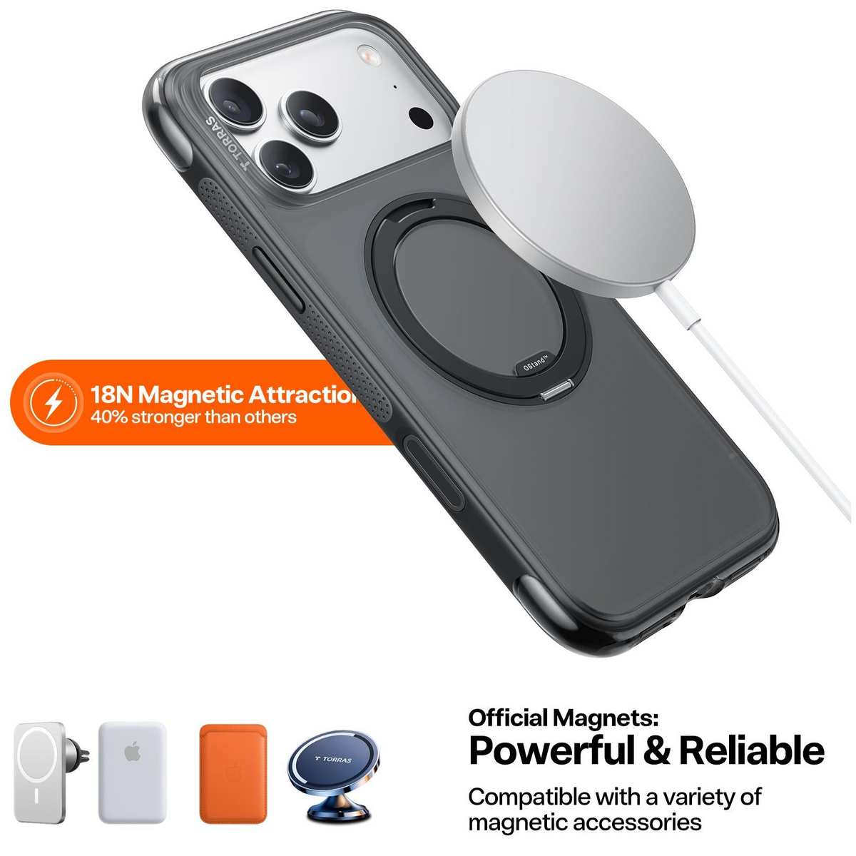 Torras Ostand R Air MagSafe Case iPhone 17 Pro Max - Black - Mac Addict