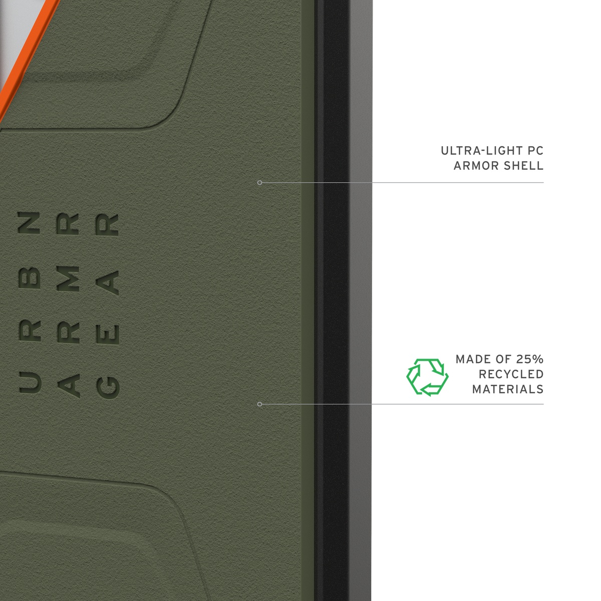 UAG Civilian Case with Magnets for Samsung Galaxy S26 Ultra - Olive Drab / Orange