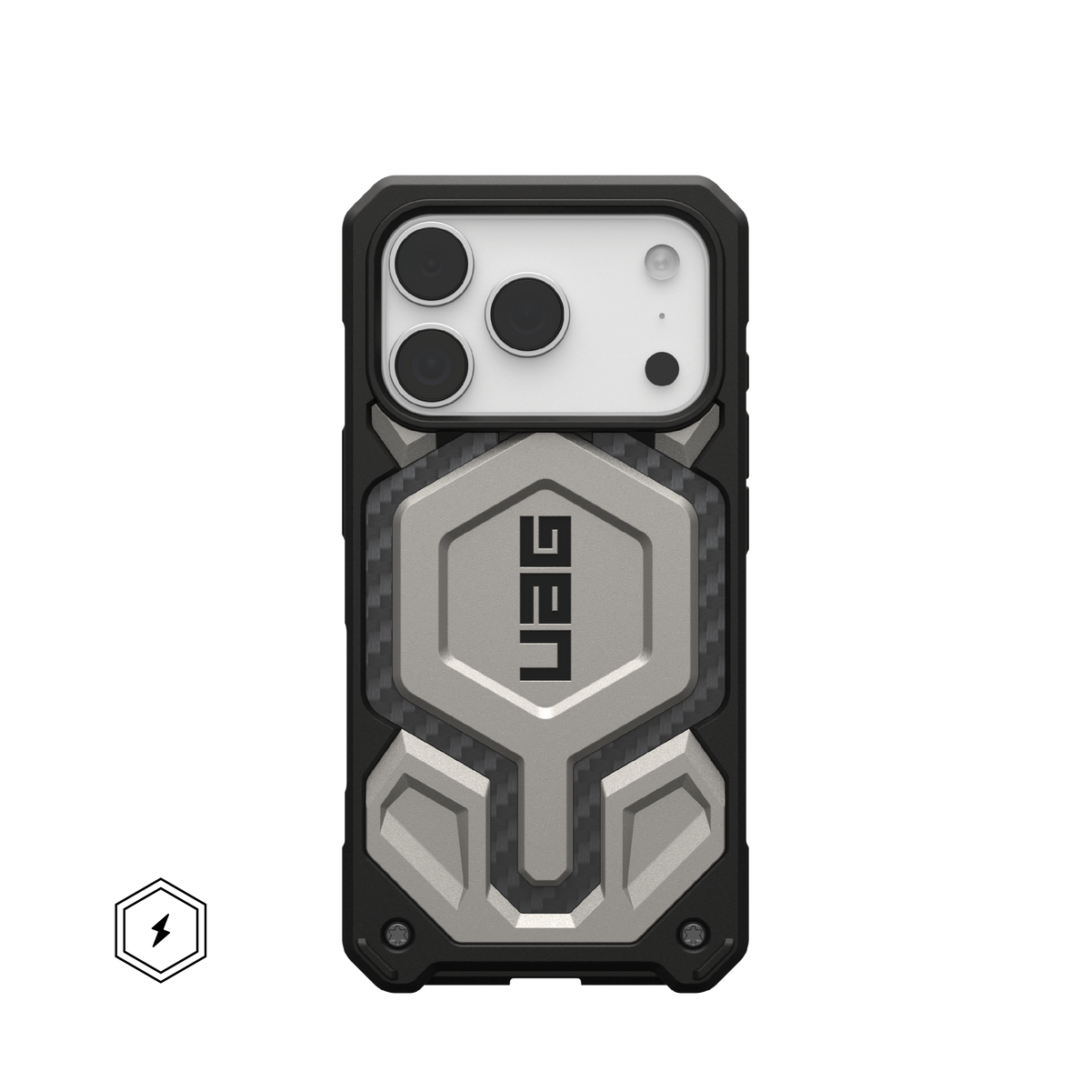 UAG Monarch Pro Carbon Fibre MagSafe Case for iPhone 17 Pro Max – Titanium