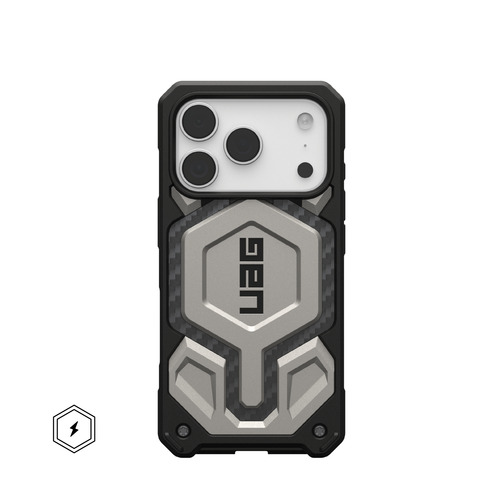 UAG Monarch Pro Carbon Fibre MagSafe Case for iPhone 17 Pro Max – Titanium