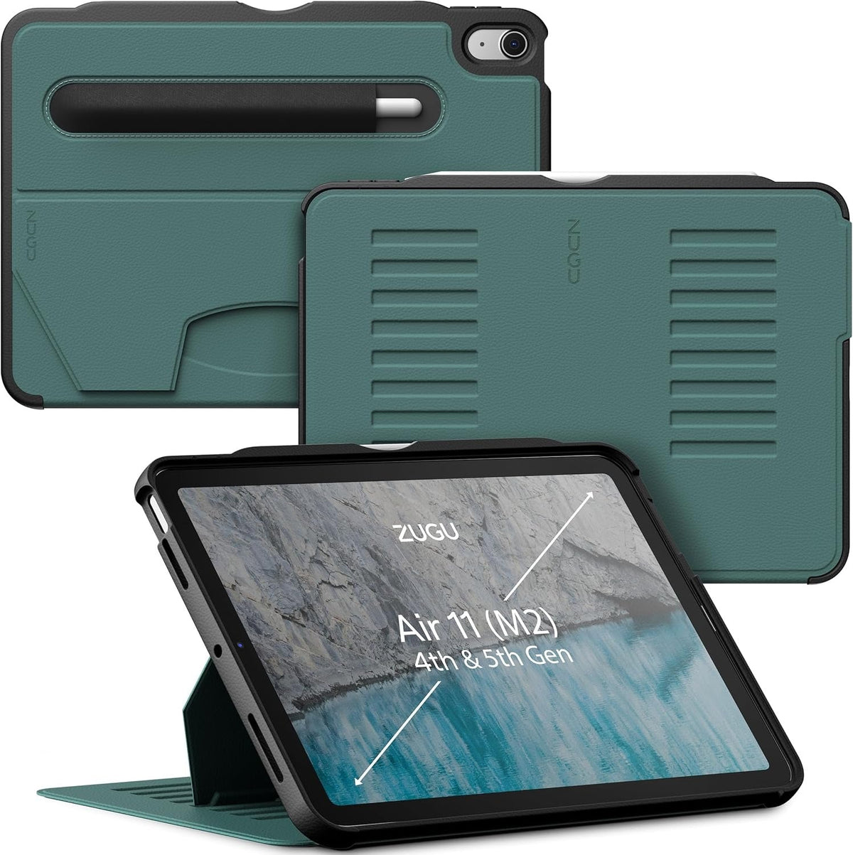 Zugu Case for iPad Air 11&quot; M2 / M3 &amp; Air 4th/5th - Pine Green