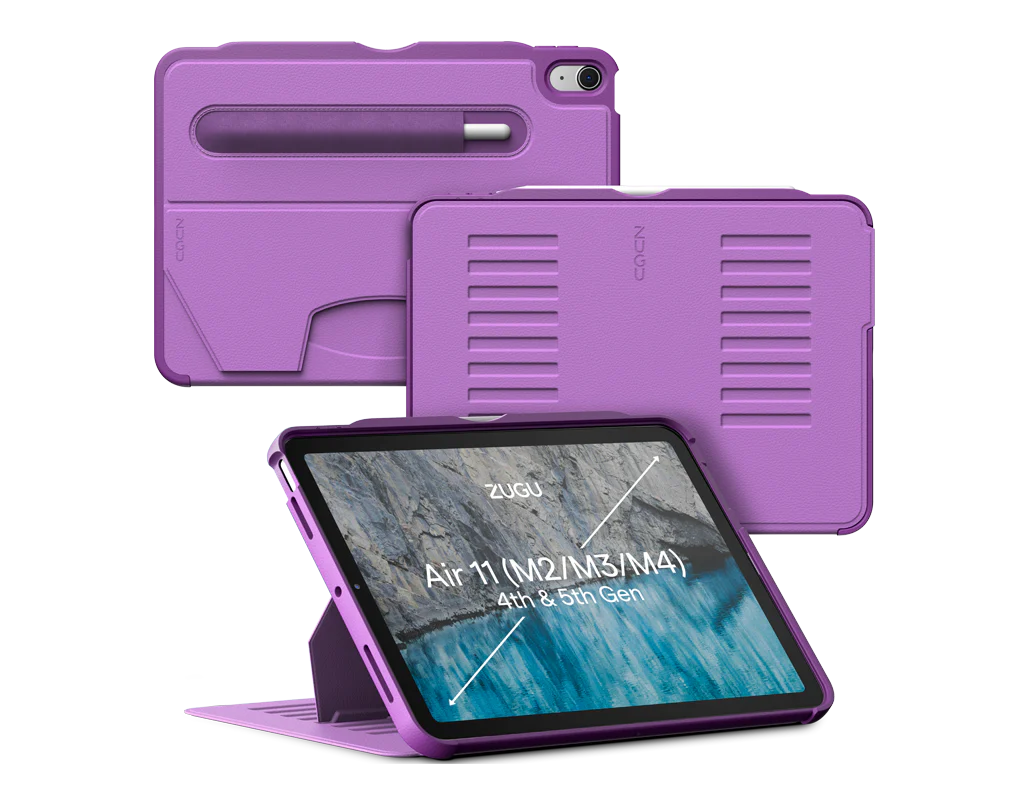 Zugu iPad Folio Case for iPad Air 11" M2 / M3 / M4 & Air 4th/5th - Nova Purple - Mac Addict