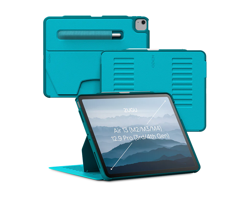 Zugu Case for iPad Air 13 M2 / M3 / M4 &amp; Pro 12.9 3rd 4th Gen - Aqua Teal - Mac Addict