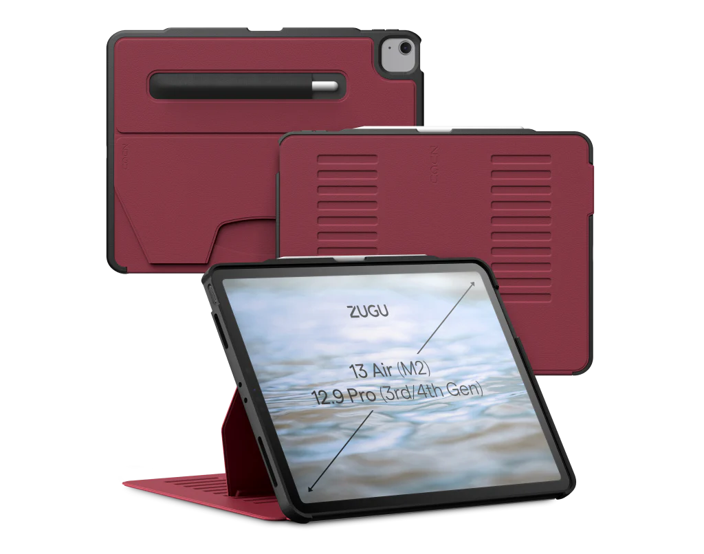 Zugu Case for iPad Air 13 M2 / M3 &amp; Pro 12.9 3rd 4th Gen - Red
