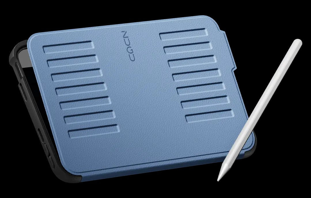 Zugu Rugged Folio Case iPad Mini 6/7 /A17 Pro Gen & Magnetic Stand - Blue