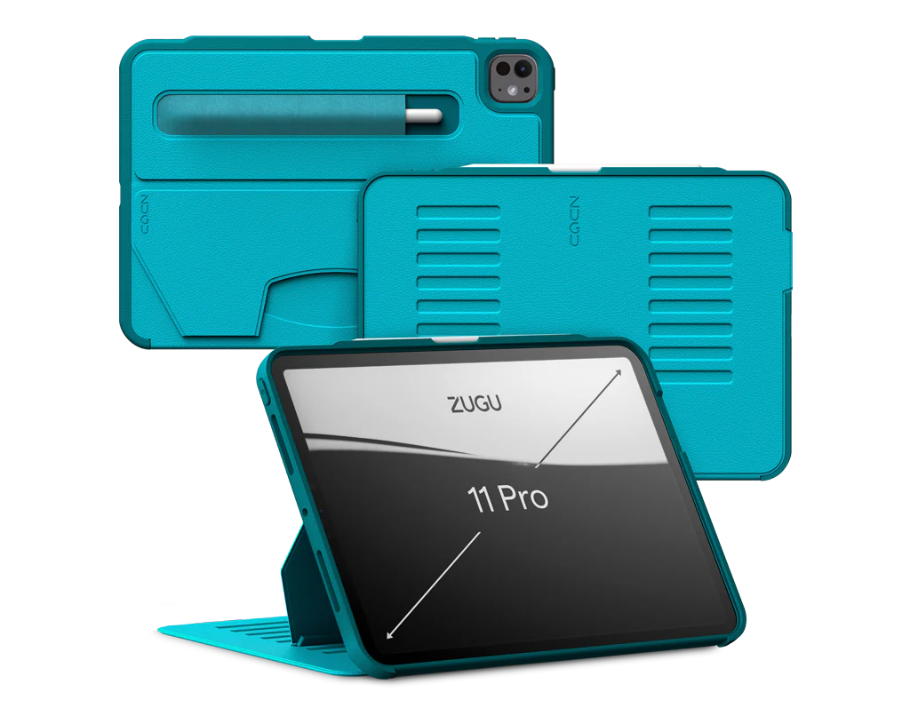 Zugu iPad Folio Case for iPad Pro 11 M4 / M5 - Aqua Teal - Mac Addict