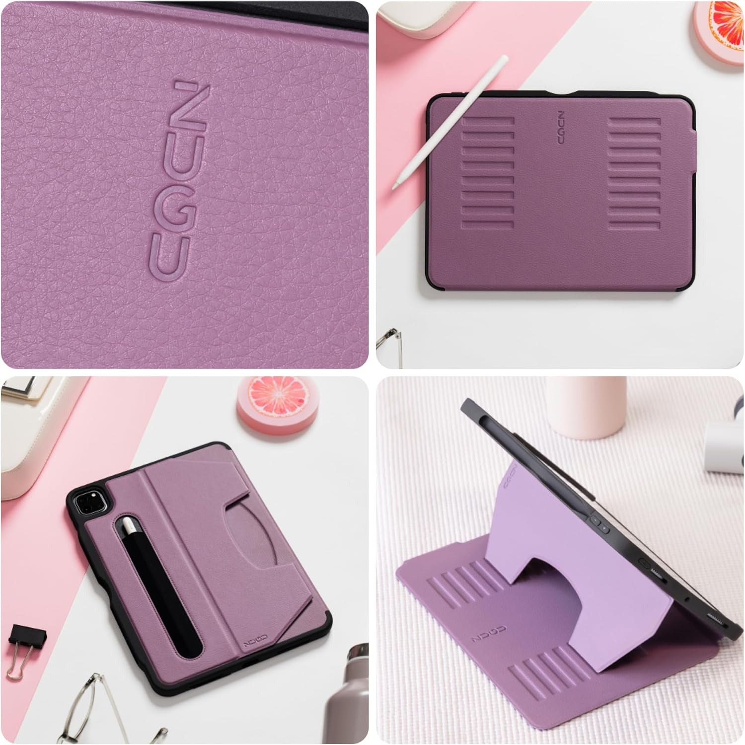Zugu Magnetic Rugged Folio Case iPad Pro 12.9 in 6th & 5th Gen - Purple
