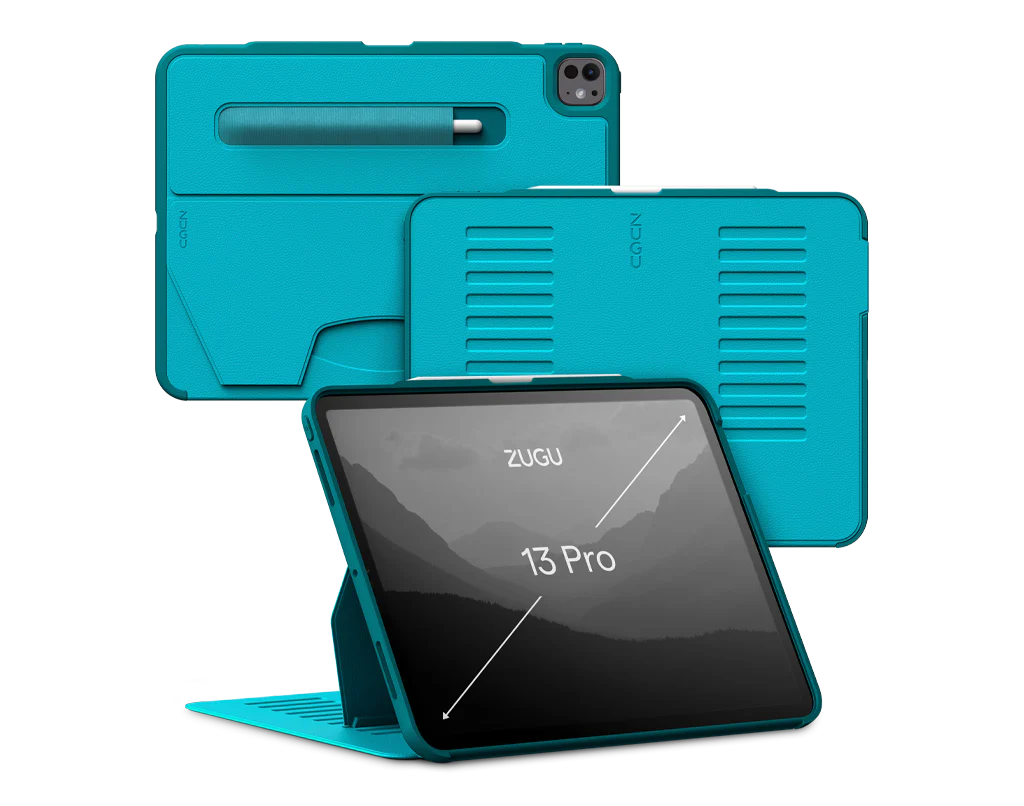 Zugu iPad Folio Case For iPad Pro 13 M4 / M5 - Aqua Teal - Mac Addict